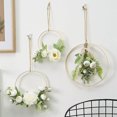 thumbnail image 4 of Corona de flores de pared de aro de boda, corona decorativa, guirnaldas de flores artificiales, marco redondo de corona de rosas, para arreglos florales artesanales, decoración de bodas, 4 of 5