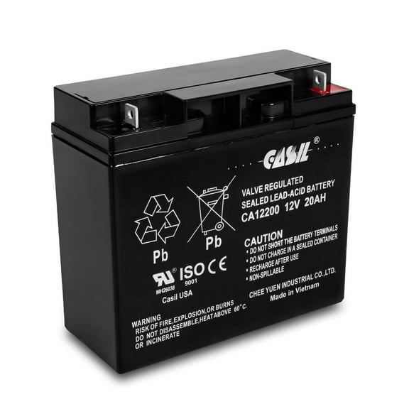 12V 20AH Battery Sealed Lead Acid AGM Rechargeable Deep Cycle Battery Nut and Bolt by Casil CA12200