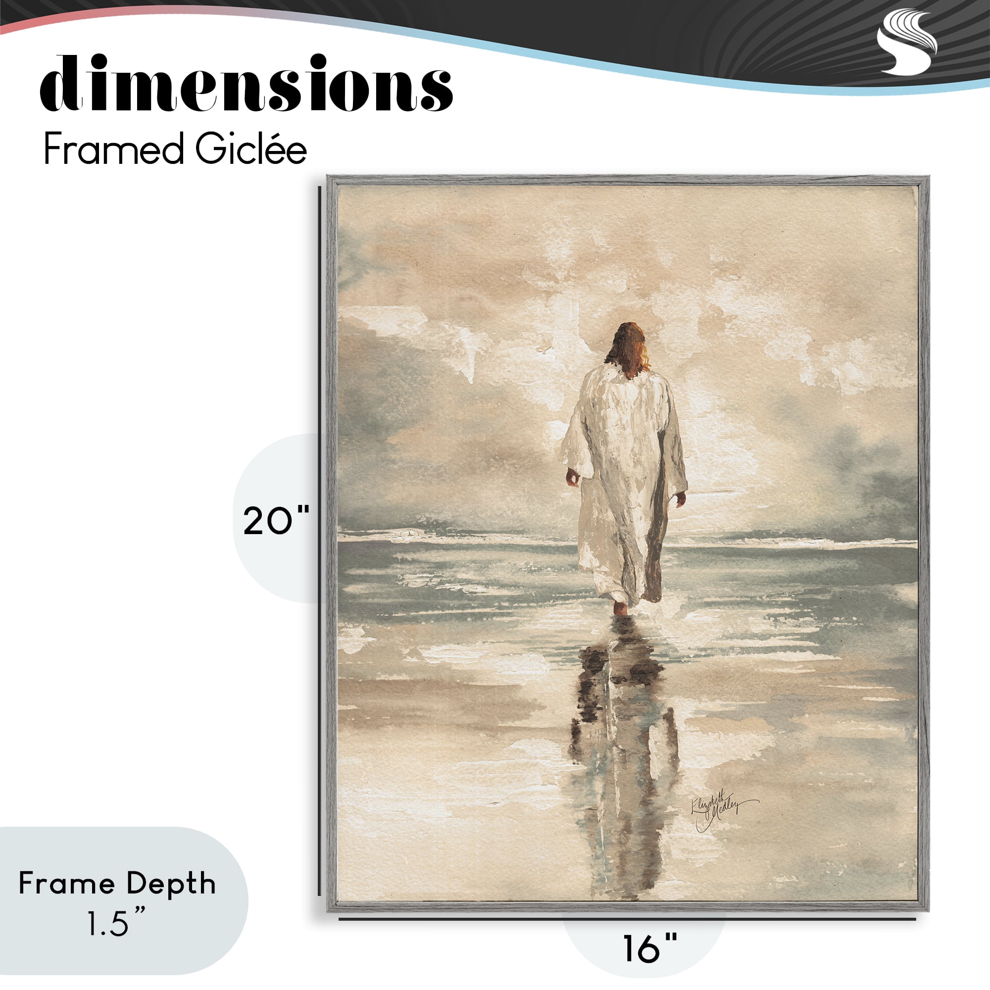 Stupell Industries Jesus Calms The Sea Gray Framed Giclee Art, design by Elizabeth Medley