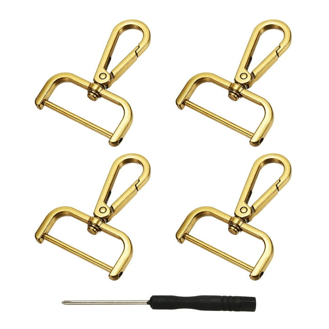Uxcell Swivel Clasps Hook, ID Detachable Snap Hook with Screwdriver Gold 1-1/2 Inch