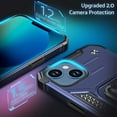 thumbnail image 4 of Designed for iPhone 14 Case, Military Grade Protective Phone Case Cover with Enhanced Metal Ring Kickstand [Support Magnet Mount] Compatible with iPhone 14 6.1, Blue, 4 of 5