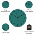 thumbnail image 5 of Wall Clock Solid Color Clocks PVC Silent Non-Ticking Battery Operated Decorative Dark Green Vintage Round Clock for Home Living Room Kitchen Bedroom Office School Wall Decor 10 Inch, 5 of 9