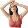 thumbnail image 1 of PEASKJP Wireless Bra Unlined Lace Sexy Plus Size Underwire Bra for Large Breasts, Red M, 1 of 5