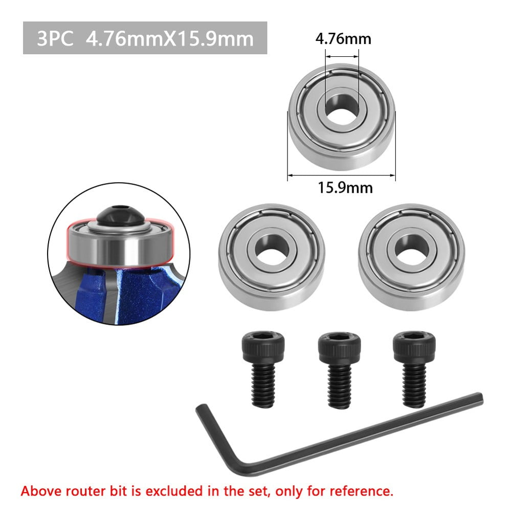 Router Bits Top Mounted Ball Bearings Guide for Router Bit Bearing 9mm