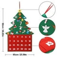 Christmas Tree Fabric Advent Calendar, 24 Days Countdown to Xmas DIY