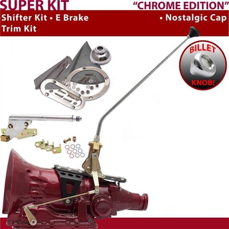 American Shifter AOD Shifter Kit Chrome 23 in. E Brake Trim Kit for F408C