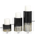 thumbnail image 3 of DecMode 3 Candle Black Metal Colorblock Candle Holder with Gold and Silver Streaks, Set of 3, 3 of 7