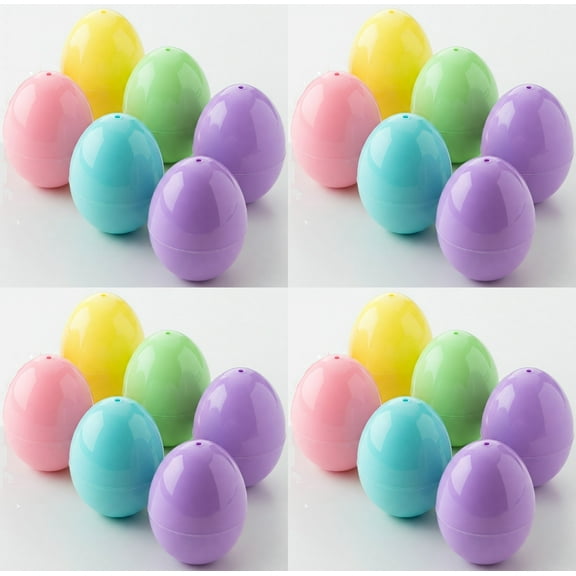 Fillable Plastic Mini Easter Egg Hunt 24 Pack 1.75 Inch Pastel Basket Stuffer Filler Party Favor Classroom Prize Supplies