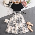 thumbnail image 2 of Vividxx Toddler Girls Dresses Kids Girls Floral Print Dress Short Sleeve Summer Casual Party Wear For Teen 7-8 Years, 2 of 9