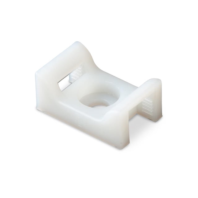 Ancor Base de Montage à Attache Métallique 199263 Adhésive avec 10 Vis; Blanc Naturel; Lot de 100