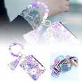 thumbnail image 1 of asddcavvf Silicone Bracelet Floral Folding Card Holder Printed Leather Wallet Keychain Includes Keyc, 1 of 6