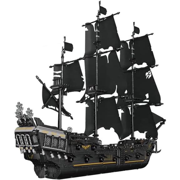 Black Pearl Pirate Ship Model Kit, Large Boats Building Set Length 76.3cm with Sailboat Design for Adults, Interesting for Enthusiasts 2862pcs