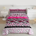 thumbnail image 2 of Castle Fairy Zebra Leopard Print Full Size Comforter Sets,Kawaii Bow Knot Bedding Sets, 2 of 8