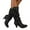 Black, variant on Oyedens Womens High Heels Slouch Mid Calf Dress Boots Ladies Fashion Kitten Wide Knee High Tall Boots