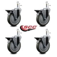 thumbnail image 2 of 5 Inch Gray Poly Swivel 7/16 Inch Grip Ring Stem Caster Set with Brake, 2 of 2