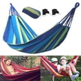 thumbnail image 2 of ODOMY Outdoor Cotton Hammock Multiples 270 x 150 cm， Load Capacity up to 200 kg Portable with Carrying Bag for Patio Yard Garden, 2 of 11