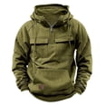 thumbnail image 3 of Rggeeun Mens Pullover Hoodies Men's Autumn Winter Hooded Sweatshirt Solid Color Casual Hoodie Coat Long Sleeve Loose Sweatshirts, 3 of 5