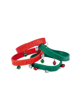 Rhode Island Novelty Jingle Bell Band Bracelets, 9-Inch, Pack of 2, Red and  Green