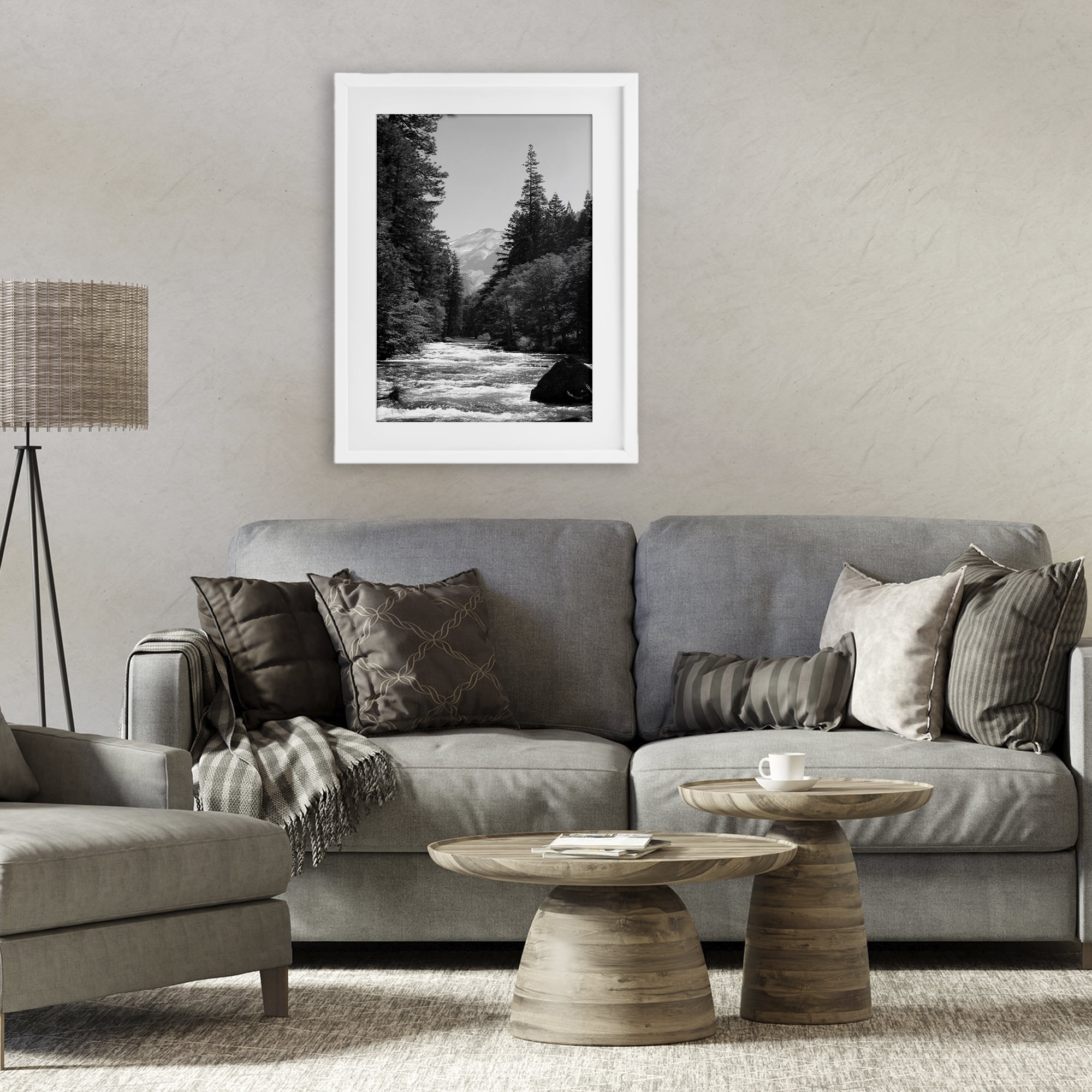 Stupell Industries Merced River Flow White Framed Print Under Glass, design by Kim Curinga