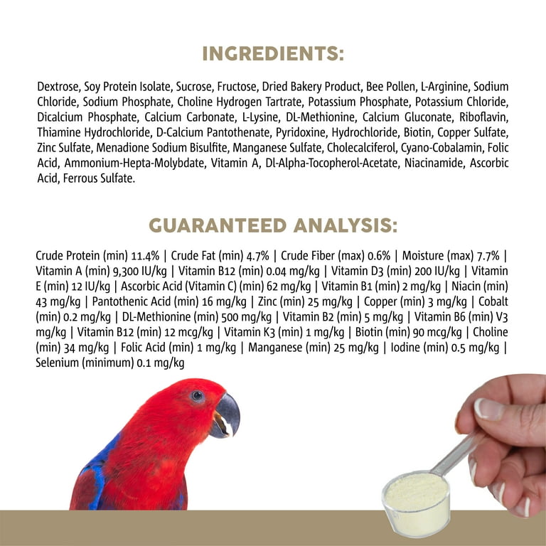 Blessings Gourmet Lory Powder Dry Lorikeet Food - 2 Lb Bag For Nectar-Feeding Parrots