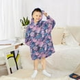 thumbnail image 6 of FORMRS Wearable Blanket Hoodie with Sleeves for Kids Cozy Flannel Sweatshirt, Watercolor Pink Marble Pattern, 6 of 7