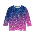 thumbnail image 4 of Auroural Kids Long Sleeve Shirts Children's Fashion Printed 3/4 Sleeve Round Neck Pullover Base Shirt Long Sleeved Round Neck Top/shirt Multicolor 110, 4 of 5