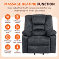 thumbnail image 4 of PAPROOS Recliner Chair, Electric Power Lift Recliner with Heat Therapy and Massage Function, Large Size Lift Chair with Remote and Side Pocket, Oversized Power Reclining Sofa, Gray Blue, 4 of 7