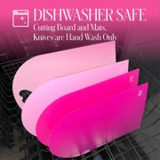 Paris Hilton 20-Piece Cutlery Set, High-Carbon Stainless Steel Blades, Faceted Glitter Handles, Blade Guards & Cutting Mats, Pink
