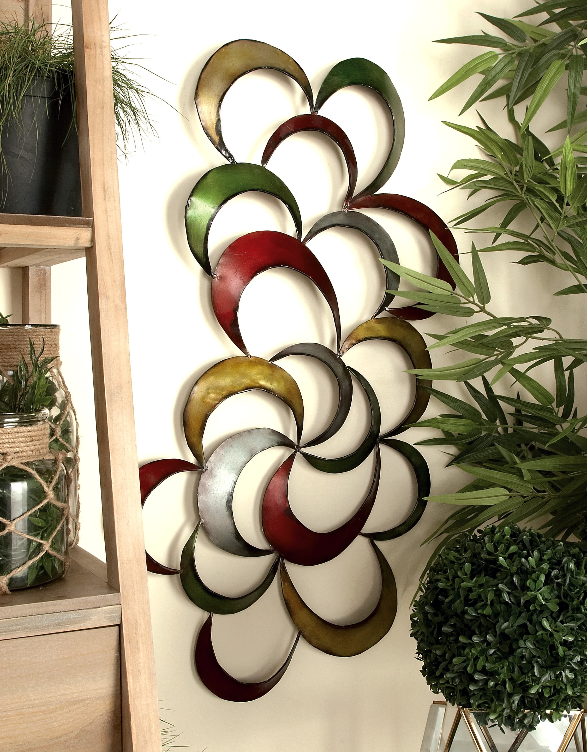Decmode Large MultiColored Abstract Metal Wall Decor, Contemporary