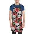 thumbnail image 2 of Bingfone Skull And Roses Apron Gifts For Men, Women Professional Grade Chef Apron For Kitchen,Bbq & Grill, 2 of 8