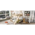 thumbnail image 5 of Tensun Twin over Queen House Bunk Bed: Low Frame with Climbing Net and Ramp for Boys, Girls, Teens - Ideal for Kids' Room, Dorms, Apartments - No Box Spring Needed - Easy to Assemble Natural, 5 of 5