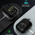 thumbnail image 2 of For Apple Airpods 4th Gen 2024 Case, Compatible with Mag Safe Carbon Fiber Texture Cool Skeleton Magnetic Hard Shell Protective Case Cover with Keychain, 2 of 9
