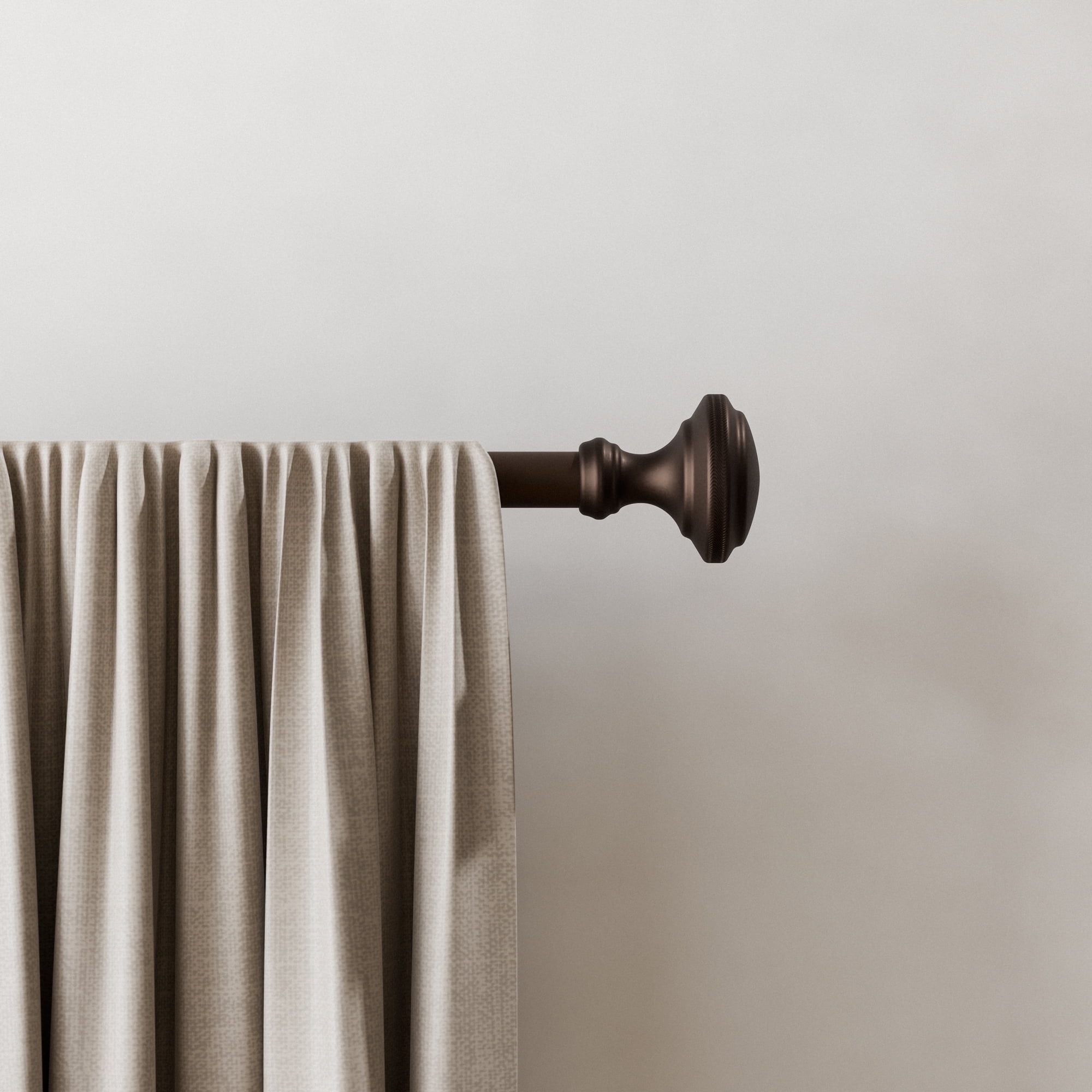 Mainstays 3/4" Bronze Sherry Trumpet Adjustable Single Curtain Rod Set, 30"-84"