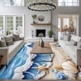 thumbnail image 3 of 6'x9' Area Rugs, Coastal Beach Indoor Outdoor Area Rug for Living Room Bedroom, Blue Ocean Starfish Shell Seashore Sand Washable Bathroom Rugs Kitchen Floor Carpet Mats Home Decor Aesthetic, 3 of 8