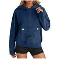 thumbnail image 4 of Yteetum Women's Pet Pouch Hoodies Oversized Drawstring Front Carry Pet Pouch Pullover Hooded Sweatshirts Womens Pet Graphic Print Loose Pet Big Pockets Long Sleeve Hooded Sweatshirt Fall Clothes, 4 of 7