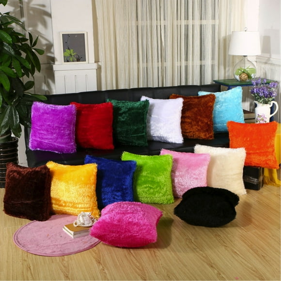 Iumwxz Pillow Covers Silk Pillow Cases Cushion Cover Sofa Lumbar Pillow Cover Home Decoration Solid Colorful Chair Cushion Multicolor Cotton All Flyers & Lookbooks