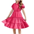 thumbnail image 2 of Vmvidoty Toddler Girl Dress with Puff Sleeve Baby Tutu Sundress Casual Outfit Cute Dress for Girls Hot Pink 170, 2 of 9