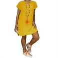 thumbnail image 1 of Nouvelle Robe Mini Grande Taille pour Femmes Col en V Robe de Soirée Élégante Décontractée Manches Courtes Robe de Soleil, 1 of 2