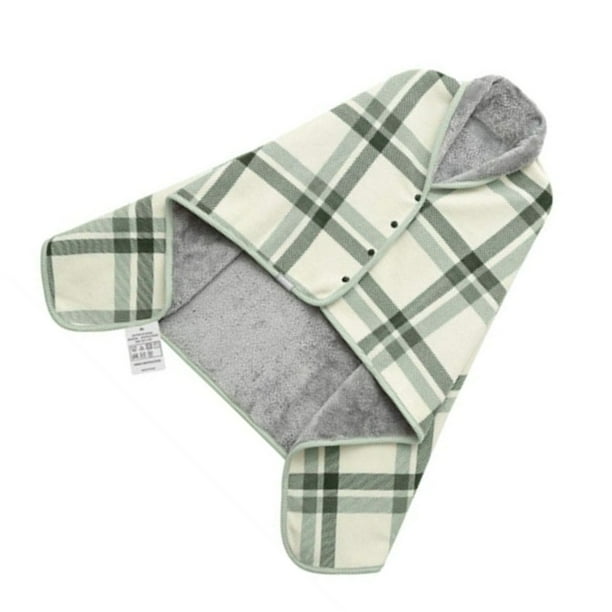 Sonducket Mantón de franela para siesta, reemplazo de otoño e invierno, colorido, bonito, cálido, para mantener a los niños adultos, capa de Pijama Verde