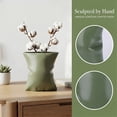 thumbnail image 2 of REGALWOVEN Modern Abstract Ceramic Vase for Home Decor ,Large Opening Wide Flower Vase for Thick Bouquets, Decorative Vase Green 5.6"L x 4.2"W x 6.2"H, 2 of 6