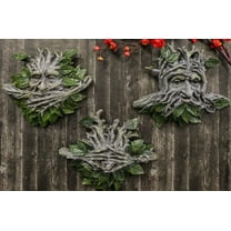 Ebros Large Nature Spirit God Celtic Greenman See Hear Speak No Evil Wall Set