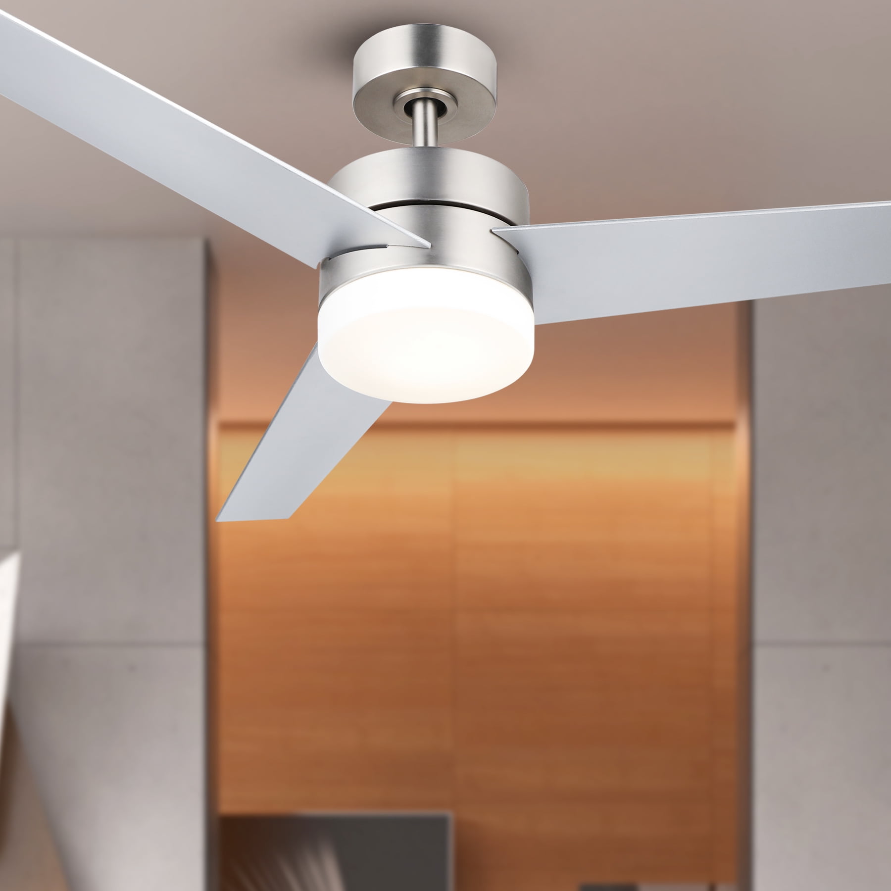 52” Ceiling Fan Light with 15W LED and Remote Control UL Listed Solid Wood 