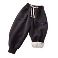 thumbnail image 3 of Esaierr 1-12 Years Boys Girls Fleece Lined Jogger Sweat Pants for Kids Toddler,Fall Winter Warm Casual Trousers Bottoms for Unisex Padded, 3 of 6
