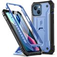 thumbnail image 1 of Poetic Étui Série Révolution pour iPhone 13 Mini 5.4 Pouces (Sortie 2021), Étui de Protection Robuste à Double Couche Antichoc avec Support et Protecteur d'Écran Intégré, Bleu Acier, 1 of 6