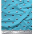 thumbnail image 1 of Soimoi Moss Georgette Fabric Dot & Car Transport Printed Craft Fabric by The Yard 42 Inch Wide, 1 of 1