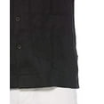 thumbnail image 3 of Cubavera Chemise Guayabera à Manches Courtes 100 % Lin pour Hommes, Noir Jet, X Grand, 3 of 5