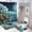 Stormy Lighthouse 2, variant on Bathroom Rugs Sets 4 Piece with Shower Curtain, Sunflower Pattern Printed on Shower Curtain and Bath Mat Set, Great for Master Bath Beach House Modern Home, 72 x 72 inches