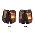 thumbnail image 3 of Balery Sunset Western Cowgirl Pattern Women's Running Shorts with Liner 2 Pockets Elastic Workout Athletic Gym Yoga Shorts-Medium, 3 of 7
