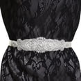 thumbnail image 4 of Unique Bargains Perles de Strass Femmes Décor Ruban de Satin Ceinture de Mariage, 4 of 6