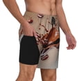 thumbnail image 2 of Balery Coffee Beans Chocolate Splash Bañador para hombre, shorts de playa de secado rápido con entrepierna y forro de compresión-3X-Large, 2 of 6